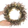 Künstlicher Eukalyptuskranz rund 45cm Kunststoff Grün-Braun für Herbstdekoration | Floristik21.de