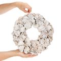 Trockenblumenkranz aus Landlotus, Ø 35 cm, geweißte Blütenoptik, für Innenbereich | Floristik21.de