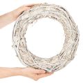 Kranz aus Holz und Rindenfasern Ø 40 cm geweißte Oberfläche für Innenbereich | Floristik21.de