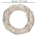 Kranz aus Holz und Rindenfasern Ø 40 cm geweißte Oberfläche für Innenbereich | Floristik21.de