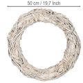 Zweigkranz rund 50cm geweißtes Holz und Rindenfaser | Floristik21.de