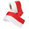 Kranzband Moiré Weiß-Rot 100 mm - Hochwertiges Trauerband für Floristen | Floristik21.de