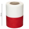 Kranzbänder Moiré Weiß-Rot 125mm - Trauerband Dekoband Schleifenband Festband 25m Rolle | Floristik21.de