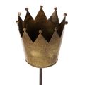 Deko-Krone auf Stab Metall 73cm Gold für Innen- und überdachte Außenbereiche | Floristik21.de