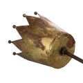 Deko-Krone auf Stab Metall 73cm Gold für Innen- und überdachte Außenbereiche | Floristik21.de