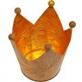 Teelichthalter Krone Rost Gold Optik Metall Deko H11cm | Floristik21.de