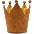 Teelichthalter Krone Rost Gold Optik Metall Deko H11cm | Floristik21.de