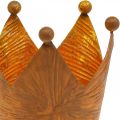 Teelichthalter Krone Rost Gold Optik Metall Deko H10cm | Floristik21.de