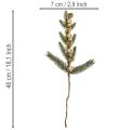 Künstlicher Tannenzweig mit goldfarbenen Mini-Christbaumkugeln, 46 cm, 2 Stück | Floristik21.de
