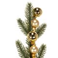 Künstlicher Tannenzweig mit goldfarbenen Mini-Christbaumkugeln, 46 cm, 2 Stück | Floristik21.de