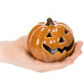 Keramik Kürbis mit LED, 10 cm, Orange, Halloween-Dekoration | Floristik21.de