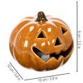 Keramik Kürbis mit LED, 10 cm, Orange, Halloween-Dekoration | Floristik21.de