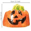 Deko Kürbis Keramik 8cm orange-grün für Innenraum Herbst und Halloween | Floristik21.de