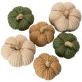 Floristik21 Deko Kürbis gestrickt Textil 10/8 cm Braun Beige Grün 6er-Set für Innenbereich