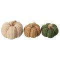 Deko Kürbis gestrickt Textil 10/8 cm Braun Beige Grün 6er-Set für Innenbereich | Floristik21.de