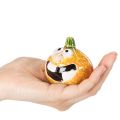 Dekofigur Kürbis aus Keramik, 6 cm, orange-grün, 2er-Set, für Innenbereich | Floristik21.de