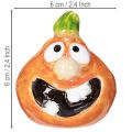 Dekofigur Kürbis aus Keramik, 6 cm, orange-grün, 2er-Set, für Innenbereich | Floristik21.de
