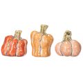 Floristik21 Kleine Keramik-Dekokürbisse 5cm 3er Set Orange Handbemalt