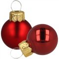 Floristik21 Mini Weihnachtskugeln Glas Rot Matt/Glänzend Ø2cm 44St