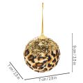 Weihnachtskugel Kunststoff Leopard Muster Gold Glitzer 7cm 3er Set | Floristik21.de