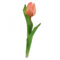 Floristik21 Kunstblume Tulpe Peach Real Touch Frühlingsblume H21cm