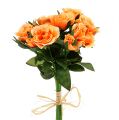 Floristik21 Kunstblumen Rosenstrauß orange L26cm 3St