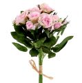 Floristik21 Kunstblumen Rosenstrauß Rosa L26cm 3St
