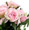 Floristik21 Kunstblumen Rosenstrauß Rosa L26cm 3St