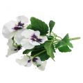 Floristik21 Kunstblumen, Seidenblumen, Stiefmütterchen Lila Weiß 29cm