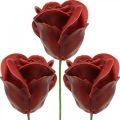 Floristik21 Kunstrosen Bordeaux Wachsrosen Deko Rosen Wachs Ø6cm 18 St