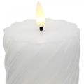 Floristik21 LED Kerze mit Timer Weiß Warmweiß Echtwachs Ø7,5cm H15cm