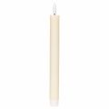Floristik21 LED-Spitzkerzen aus Echtwachs, 24 cm, Cremeweiß, warmweißes Licht, 6h-Timer, 2 Stück