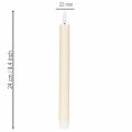 LED-Spitzkerzen aus Echtwachs, 24 cm, Cremeweiß, warmweißes Licht, 6h-Timer, 2 Stück | Floristik21.de