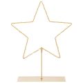 Floristik21 LED-Stern Tischdekoration Metall Gold 33 cm Batteriebetrieben Innenbereich