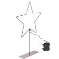 Floristik21 LED Stern Schwarz mit Standfuß 46 cm Batteriebetrieben für Innenbereich