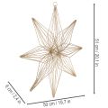 LED-Deko-Stern aus Draht, 51 cm, goldfarben, batteriebetrieben, für Innenbereich | Floristik21.de