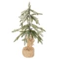 Floristik21 Kunstpflanze Tannenbaum 50cm beschneit LED Jutesack innen Batteriebetrieben