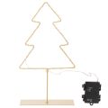 Weihnachtsbaum-Silhouette aus Metall mit 60 LED warmweiß, 37 cm für Innenbereich | Floristik21.de