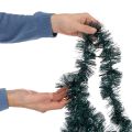 Lametta Weihnachtsgirlande 3m mit 60 LED und Timer, Smaragdgrün, Indoor und Outdoor | Floristik21.de