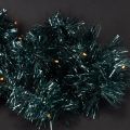 Lametta Weihnachtsgirlande 3m mit 60 LED und Timer, Smaragdgrün, Indoor und Outdoor | Floristik21.de