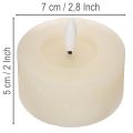 LED Teelicht Echtwachs Warmweiß Flackereffekt Timer 7 cm Ø 2er-Set | Floristik21.de