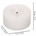 LED-Teelichter aus Echtwachs, 7 cm Durchmesser x 6 cm, Weiß, warmweiß, 2 Stück mit 6-Stunden-Timer | Floristik21.de