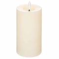 Floristik21 Echtwachs-LED-Stumpenkerze, 15 cm, Cremeweiß, warmweißes Licht, 6-Stunden-Timer