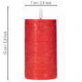 LED-Stumpenkerze aus Echtwachs, rot, 15 cm, warmweißes Licht mit 6-Stunden-Timer | Floristik21.de