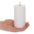 LED Stumpenkerze Echtwachs flackernd Timer Ø7cm H16cm Weiß | Floristik21.de