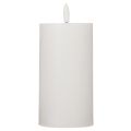 LED Stumpenkerze Echtwachs flackernd Timer Ø7cm H16cm Weiß | Floristik21.de