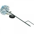 Floristik21 LED-Chrysantheme, Leuchtdeko für den Garten, Metalldeko Blau L55cm Ø15cm