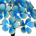 Floristik21 LED-Chrysantheme, Leuchtdeko für den Garten, Metalldeko Blau L55cm Ø15cm