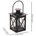Laterne Schwarz aus Metall und Glas mit Henkel für Teelicht, 16 cm | Floristik21.de