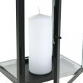 Floristik21 Deko Laterne Schwarz Metall, Glas rechteckig Windlicht 19x15x30,5cm